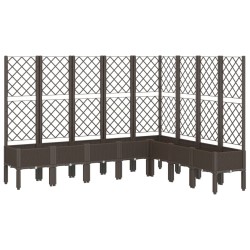 vidaXL Jardinera con enrejado PP marrón 200x160x142 cm