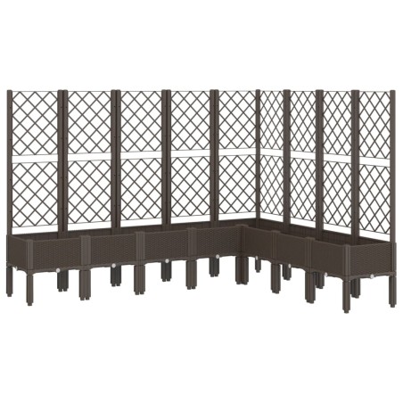 vidaXL Jardinera con enrejado PP marrón 200x160x142 cm