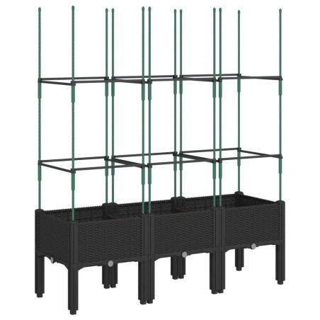 vidaXL Jardinera con enrejado PP negro 120x40x142,5 cm