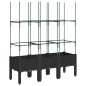 vidaXL Jardinera con enrejado PP negro 120x40x142,5 cm