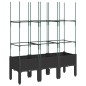 vidaXL Jardinera con enrejado PP negro 120x40x142,5 cm