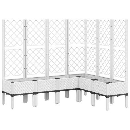 vidaXL Jardinera con enrejado PP blanco 160x120x142 cm