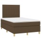 vidaXL Cama box spring con colchón y LED tela marrón oscuro 120x190 cm vidaXL Cama box spring con colchón y LED tela marrón oscuro 120x190 cm