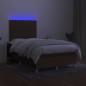 vidaXL Cama box spring con colchón y LED tela marrón oscuro 120x190 cm vidaXL Cama box spring con colchón y LED tela marrón oscuro 120x190 cm