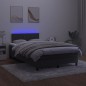 vidaXL Cama box spring con colchón y LED terciopelo negro 120x190 cm vidaXL Cama box spring con colchón y LED terciopelo negro 120x190 cm
