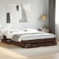 vidaXL Cama con cajones madera ingeniería marrón roble 200x200 cm vidaXL Cama con cajones madera ingeniería marrón roble 200x200 cm