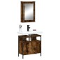 vidaXL Set de muebles baño 2 pzas madera contrachapada roble ahumado vidaXL Set de muebles baño 2 pzas madera contrachapada roble ahumado