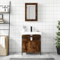 vidaXL Set de muebles baño 2 pzas madera contrachapada roble ahumado vidaXL Set de muebles baño 2 pzas madera contrachapada roble ahumado