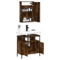 vidaXL Set de muebles baño 2 pzas madera contrachapada roble ahumado vidaXL Set de muebles baño 2 pzas madera contrachapada roble ahumado