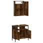 vidaXL Set de muebles baño 2 pzas madera contrachapada roble ahumado vidaXL Set de muebles baño 2 pzas madera contrachapada roble ahumado