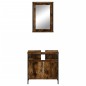 vidaXL Set de muebles baño 2 pzas madera contrachapada roble ahumado vidaXL Set de muebles baño 2 pzas madera contrachapada roble ahumado
