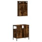 vidaXL Set de muebles baño 2 pzas madera contrachapada roble ahumado vidaXL Set de muebles baño 2 pzas madera contrachapada roble ahumado