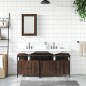vidaXL Set de muebles baño 3 pzas madera contrachapada roble marrón vidaXL Set de muebles baño 3 pzas madera contrachapada roble marrón