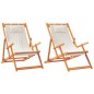 vidaXL Sillas de playa plegables 2 unidades tela color crema vidaXL Sillas de playa plegables 2 unidades tela color crema
