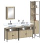 vidaXL Juego de muebles de baño 4 pzas contrachapada roble Sonoma vidaXL Juego de muebles de baño 4 pzas contrachapada roble Sonoma