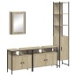 vidaXL Juego de muebles de baño 4 pzas contrachapada roble Sonoma vidaXL Juego de muebles de baño 4 pzas contrachapada roble Sonoma