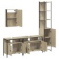 vidaXL Juego de muebles de baño 4 pzas contrachapada roble Sonoma vidaXL Juego de muebles de baño 4 pzas contrachapada roble Sonoma