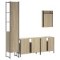 vidaXL Juego de muebles de baño 4 pzas contrachapada roble Sonoma vidaXL Juego de muebles de baño 4 pzas contrachapada roble Sonoma