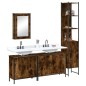 vidaXL Set de muebles baño 4 pzas madera contrachapada roble ahumado vidaXL Set de muebles baño 4 pzas madera contrachapada roble ahumado