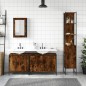 vidaXL Set de muebles baño 4 pzas madera contrachapada roble ahumado vidaXL Set de muebles baño 4 pzas madera contrachapada roble ahumado