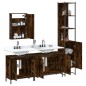vidaXL Set de muebles baño 4 pzas madera contrachapada roble ahumado vidaXL Set de muebles baño 4 pzas madera contrachapada roble ahumado