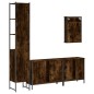 vidaXL Set de muebles baño 4 pzas madera contrachapada roble ahumado vidaXL Set de muebles baño 4 pzas madera contrachapada roble ahumado