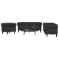 vidaXL Juego de sofás 3 piezas tela negro vidaXL Juego de sofás 3 piezas tela negro