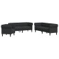 vidaXL Juego de sofás 3 piezas tela negro vidaXL Juego de sofás 3 piezas tela negro