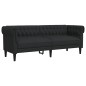 vidaXL Juego de sofás 3 piezas tela negro vidaXL Juego de sofás 3 piezas tela negro