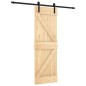 vidaXL Puerta corredera con herrajes madera maciza de pino 70x210 cm vidaXL Puerta corredera con herrajes madera maciza de pino 70x210 cm