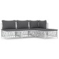 vidaXL Juego de muebles de jardín 4 piezas y cojines acero blanco vidaXL Juego de muebles de jardín 4 piezas y cojines acero blanco
