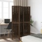 vidaXL Biombo separador de 3 paneles madera paulownia marrón oscuro vidaXL Biombo separador de 3 paneles madera paulownia marrón oscuro