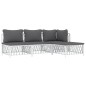 vidaXL Juego de muebles de jardín 4 piezas y cojines acero blanco vidaXL Juego de muebles de jardín 4 piezas y cojines acero blanco