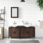vidaXL Set de muebles baño 3 pzas madera contrachapada roble marrón vidaXL Set de muebles baño 3 pzas madera contrachapada roble marrón