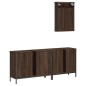 vidaXL Set de muebles baño 3 pzas madera contrachapada roble marrón vidaXL Set de muebles baño 3 pzas madera contrachapada roble marrón
