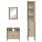 vidaXL Set de muebles de baño 3 pzas madera contrachapada roble Sonoma