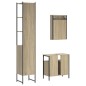 vidaXL Set de muebles de baño 3 pzas madera contrachapada roble Sonoma