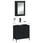 vidaXL Juego de muebles de baño 2 pzas madera contrachapada negro vidaXL Juego de muebles de baño 2 pzas madera contrachapada negro