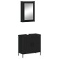 vidaXL Juego de muebles de baño 2 pzas madera contrachapada negro vidaXL Juego de muebles de baño 2 pzas madera contrachapada negro