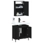 vidaXL Juego de muebles de baño 2 pzas madera contrachapada negro vidaXL Juego de muebles de baño 2 pzas madera contrachapada negro