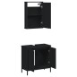 vidaXL Juego de muebles de baño 2 pzas madera contrachapada negro vidaXL Juego de muebles de baño 2 pzas madera contrachapada negro