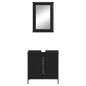 vidaXL Juego de muebles de baño 2 pzas madera contrachapada negro vidaXL Juego de muebles de baño 2 pzas madera contrachapada negro