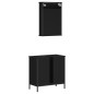 vidaXL Juego de muebles de baño 2 pzas madera contrachapada negro vidaXL Juego de muebles de baño 2 pzas madera contrachapada negro