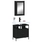 vidaXL Juego de muebles de baño 2 pzas madera contrachapada negro vidaXL Juego de muebles de baño 2 pzas madera contrachapada negro
