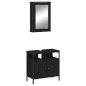vidaXL Juego de muebles de baño 2 pzas madera contrachapada negro vidaXL Juego de muebles de baño 2 pzas madera contrachapada negro