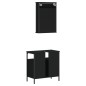 vidaXL Juego de muebles de baño 2 pzas madera contrachapada negro vidaXL Juego de muebles de baño 2 pzas madera contrachapada negro