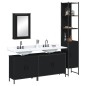 vidaXL Juego de muebles de baño 4 pzas madera contrachapada negro vidaXL Juego de muebles de baño 4 pzas madera contrachapada negro