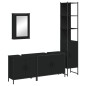 vidaXL Juego de muebles de baño 4 pzas madera contrachapada negro vidaXL Juego de muebles de baño 4 pzas madera contrachapada negro