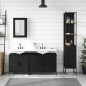 vidaXL Juego de muebles de baño 4 pzas madera contrachapada negro vidaXL Juego de muebles de baño 4 pzas madera contrachapada negro
