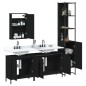 vidaXL Juego de muebles de baño 4 pzas madera contrachapada negro vidaXL Juego de muebles de baño 4 pzas madera contrachapada negro